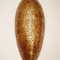 Handmade Moroccan Brass Wall Sconce Engraved Home Lighting - thumbnail 4