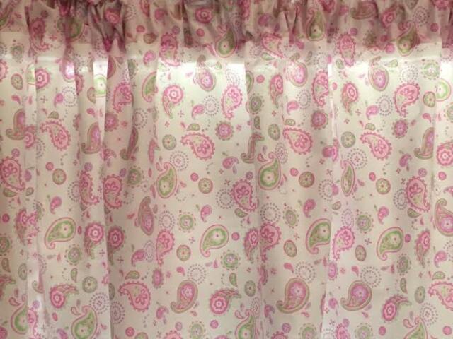 Sweet Paisley Window Valance ~ Soft Pastel Colors Girls Room Extra Wide 70 - image 1