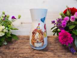 Happy Birthday Guinee Pig Flower Vase, Lovers, Wildlife Decor, Gifts, Birthday, Gifts For Mum, Nan, Quirky - thumbnail 1
