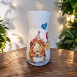 Happy Birthday Guinee Pig Flower Vase, Lovers, Wildlife Decor, Gifts, Birthday, Gifts For Mum, Nan, Quirky - thumbnail 3