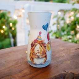 Happy Birthday Guinee Pig Flower Vase, Lovers, Wildlife Decor, Gifts, Birthday, Gifts For Mum, Nan, Quirky - thumbnail 2
