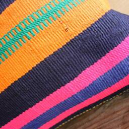 40cm - 16Inch Vintage Kilim Cushion Cover Handwoven - Fluro Vibrant Blue Pink Orange White - thumbnail 3
