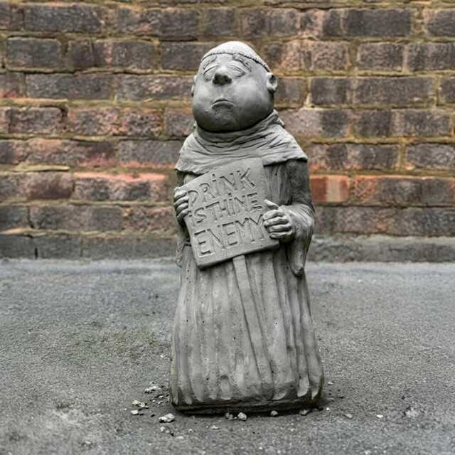 Gothic Monk Statue Concrete Gothic Garden Decoration Dark Humor Sculpture Yard Art Medieval Figurine Lawn Ornament - image 1