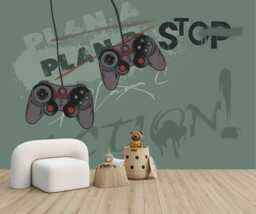 Gaming Room Wallpaper Mural, Peel & Stick Wall Decal - thumbnail 1