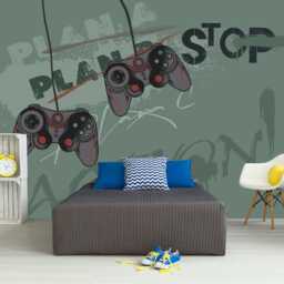 Gaming Room Wallpaper Mural, Peel & Stick Wall Decal - thumbnail 2