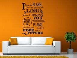 Plans Lord Prosper Hope Future Verse Quote Bible Jere 2911 Wall Or Window Sticker Decal Vinyl Fathead Mural Decor L1989 - thumbnail 1
