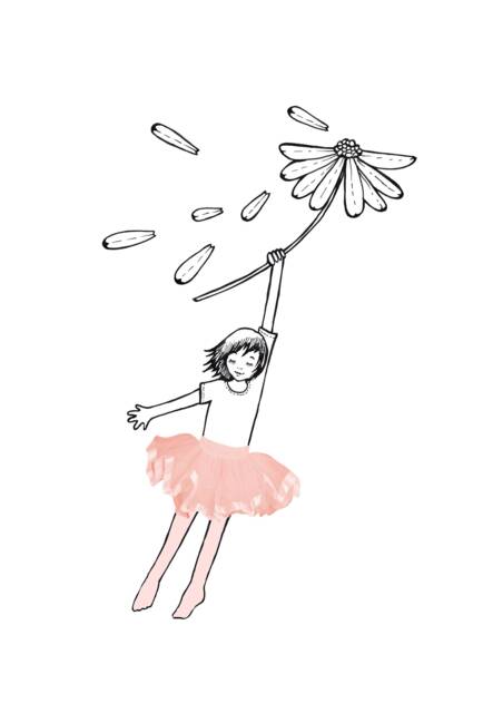 Little Girl Tutu Art Print, Dream Away Artwork - Digital Download - image 1