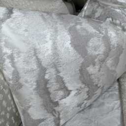 Handmade Silver Grey Cushion Cover, Bolster Pillow Ashley Wilde Nimbus Fabric, 12x20 - thumbnail 3