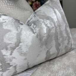 Handmade Silver Grey Cushion Cover, Bolster Pillow Ashley Wilde Nimbus Fabric, 12x20 - thumbnail 4