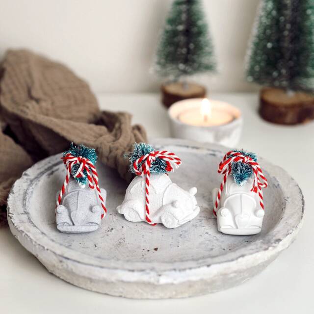 Concrete Christmas Car Ornament Handmade Holiday Decor - 3cm X 5cm - image 1
