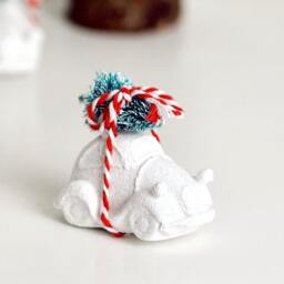 Concrete Christmas Car Ornament Handmade Holiday Decor - 3cm X 5cm - thumbnail 2