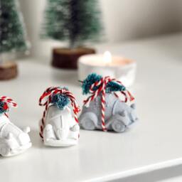 Concrete Christmas Car Ornament Handmade Holiday Decor - 3cm X 5cm - thumbnail 4