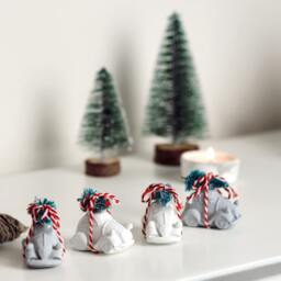Concrete Christmas Car Ornament Handmade Holiday Decor - 3cm X 5cm - thumbnail 3