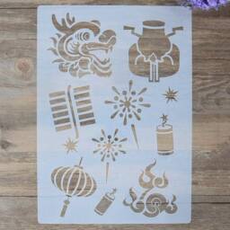 Celebration Stencils Diy Scrapbooking - Happy Birthday Template Stencil Wall Painting Decor - 16210-A - thumbnail 1