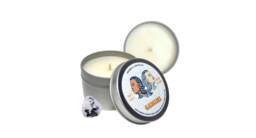 Gemini Zodiac Candle Crystal Infused Soy Candle With Rainbow Moonstone - thumbnail 1
