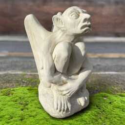 Concrete Gargoyle Statue Gothic Garden Sculpture Stone Ornament Fantasy Cement Figure Mythical Creature Decor Gift - thumbnail 2