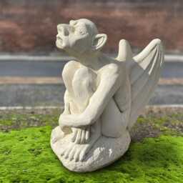 Concrete Gargoyle Statue Gothic Garden Sculpture Stone Ornament Fantasy Cement Figure Mythical Creature Decor Gift - thumbnail 1