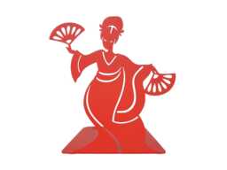 Geisha Bookend - Metal Book Stopper Japanese Library Red Decor Gift For Readers - thumbnail 1