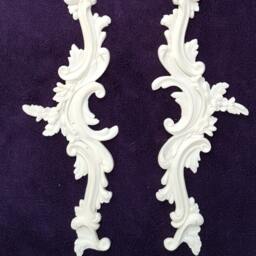 Pair Gilt Or White French Style Decorative Wall Furniture Moulding Pediment Onlay Applique Plastic Decoration - thumbnail 3