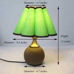 Handmade Scallop Light Green Lamp Ceramic Base, Home Decor - thumbnail 3
