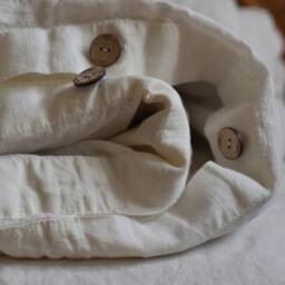Linen Duvet Cover Set in A Antique White Color With 2 X Euro Pillow Shams Square Queen King Twin Pure Linen Bedding - thumbnail 4