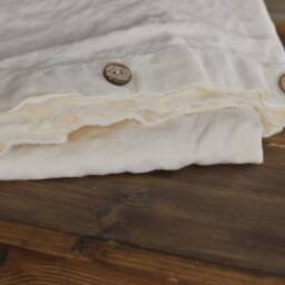 Linen Duvet Cover Set in A Antique White Color With 2 X Euro Pillow Shams Square Queen King Twin Pure Linen Bedding - thumbnail 2