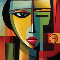 Picasso Inspired Cubist Portrait Rug, Abstract Modern Face Area Carpet - thumbnail 4