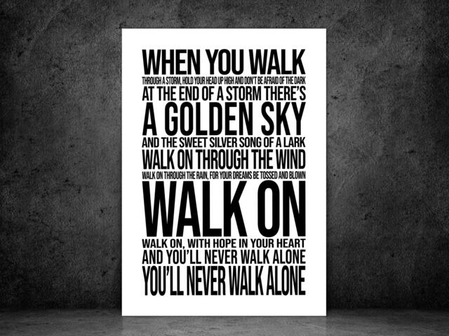 Ynwa - Black - Liverpool Football Wall Print Home Decor Gift Bespoke Poster A5 A4 A3 Framed - image 1