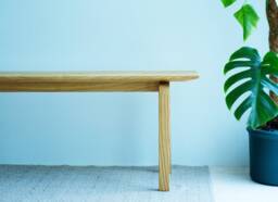 Solid Wood Bench - Handcrafted Wooden Made From Japanese Pagoda Tree - thumbnail 1
