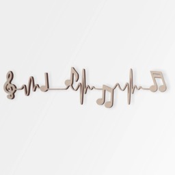 Wooden Music Notes Heartbeat Wall Art Unfinished Mdf Decor - thumbnail 3