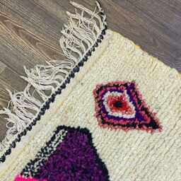 Handwoven Beni Ourain Runner Rug, Colorful Berber Design - thumbnail 3