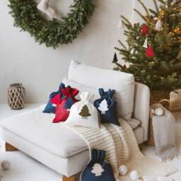 Natural Linen Christmas Tree Hanging Decoration - 3Pcs, Indoor Festive Holiday Ornament With Angel, Minimalist Winter Baubles, Fabric Balls - thumbnail 3