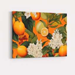 Vintage Citrus Blossom Botanical Fruit Pattern Canvas Wall Art Print Decor Picture Ready To Hang - thumbnail 4
