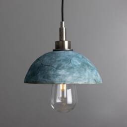 Kingii Ceramic Dome Bathroom Pendant Light Blue Earth 7.75'' Ip44