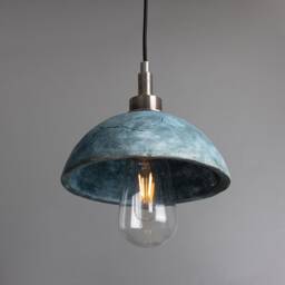 Kingii Ceramic Dome Bathroom Pendant Light Blue Earth 7.75'' Ip44 - thumbnail 3