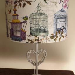 Vintage Birdcage Lampshade Birds Script Shabby Chic French Fatta Da Mamma - thumbnail 3