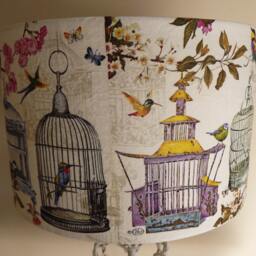 Vintage Birdcage Lampshade Birds Script Shabby Chic French Fatta Da Mamma - thumbnail 4