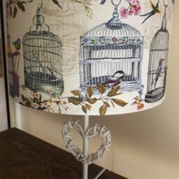 Vintage Birdcage Lampshade Birds Script Shabby Chic French Fatta Da Mamma - thumbnail 2