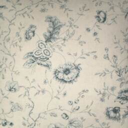 Kate Forman Antoinette Cushion Cover, UK Designer Indigo Floral Linen - Vintage Style Blue Toile Cottage Chic - thumbnail 2