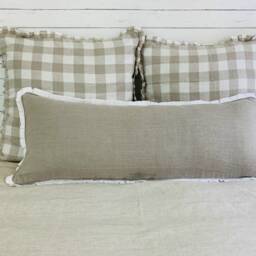 Linen Pillow Sham With Box Pleats & Piping, 80+ Choices, All Sizes, Square, Lumbar - thumbnail 2
