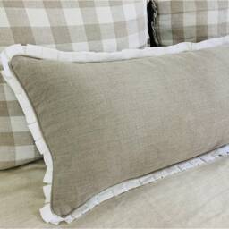 Linen Pillow Sham With Box Pleats & Piping, 80+ Choices, All Sizes, Square, Lumbar - thumbnail 3