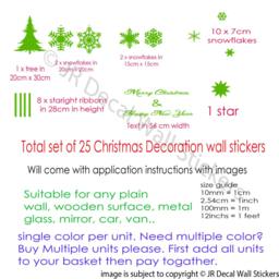 Christmas Tree Wall Decal, Snowflake Stickers, Xmas Window Decor - thumbnail 2