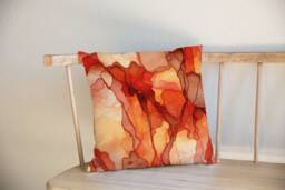 Burnt Orange Watercolour Cushion Cover Lamp Home Decor Gold Pillow Abstract