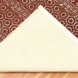 Handmade Cotton Runner Rug Brown & White Block Print Kilim - thumbnail 4