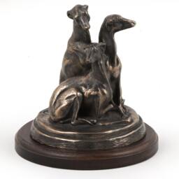 Whippets, Dog Wooden Base Statue, Limited Edition, Artdog - thumbnail 2