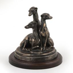 Whippets, Dog Wooden Base Statue, Limited Edition, Artdog - thumbnail 1