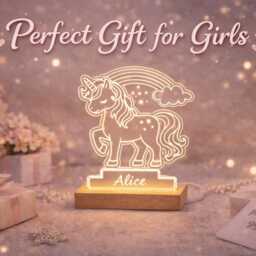 Personalised Unicorn Rainbow Night Light For Girls - Custom Name Led Lamp Kids Bedroom Decor - thumbnail 4