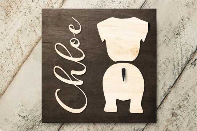 Personalized Bulldog Sign With Pet Name, Custom Wood Wall For Birthday, Dog Lover Gift - image 1