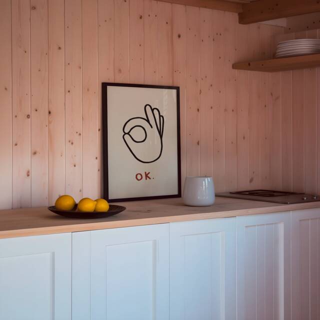 Ok Unframed Print - Hand Gesture Poster Eclectic Prints Art For Living Room Minimalistic Drawn Decor Minimal - image 1