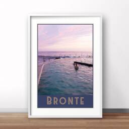 Bronte Beach Print, Sydney Australia, Vintage Travel Poster - thumbnail 1